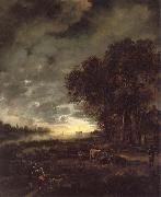 A Landscape with a River at Evening Aert van der Neer